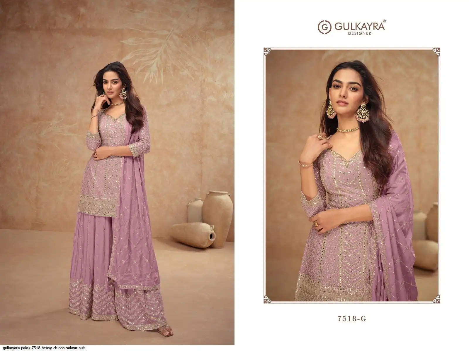FANCY PALAK 7518 HEAVY CHINON SALWAR SUIT G