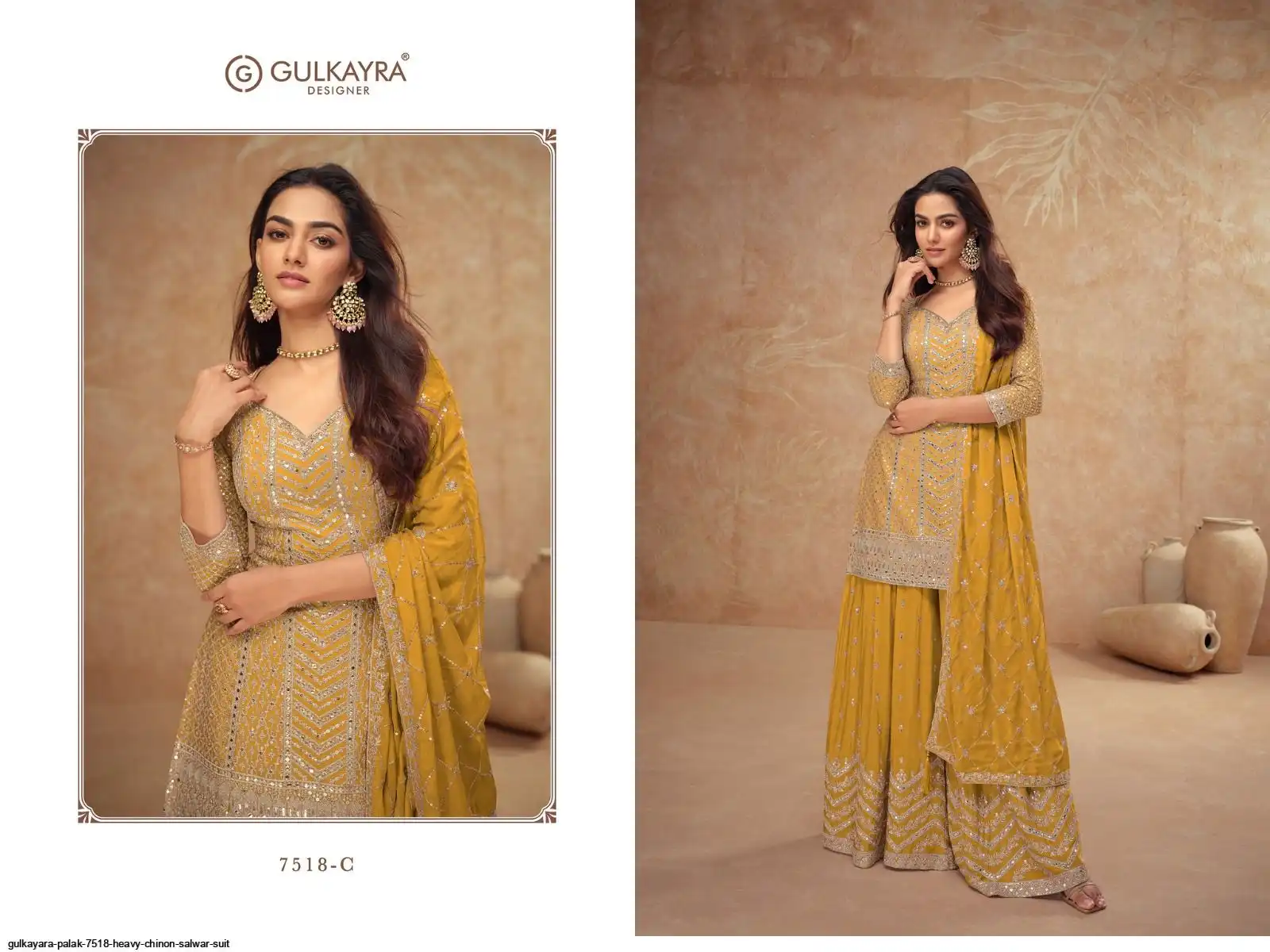 FANCY PALAK 7518 HEAVY CHINON SALWAR SUIT C