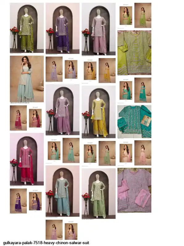 FANCY PALAK 7518 HEAVY CHINON SALWAR SUIT