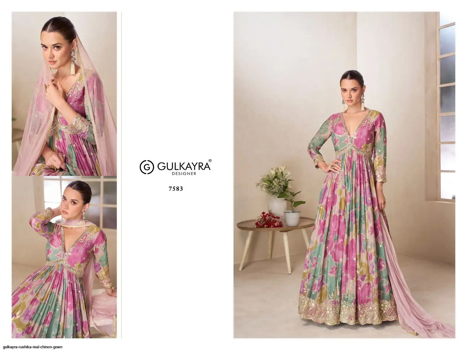 GULKAYRA RUSHIKA REAL CHINON GOWN 7586