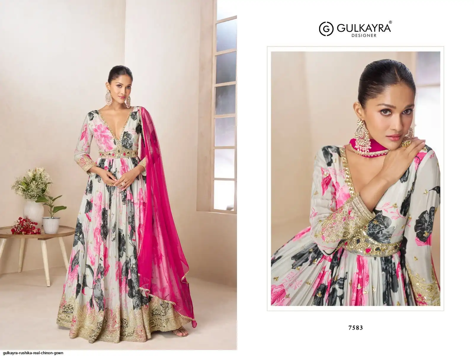 GULKAYRA RUSHIKA REAL CHINON GOWN 7584