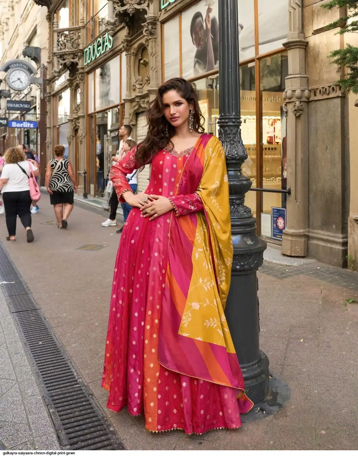 GULKAYRA SAIYAARA CHINON DIGITAL PRINT GOWN 10111