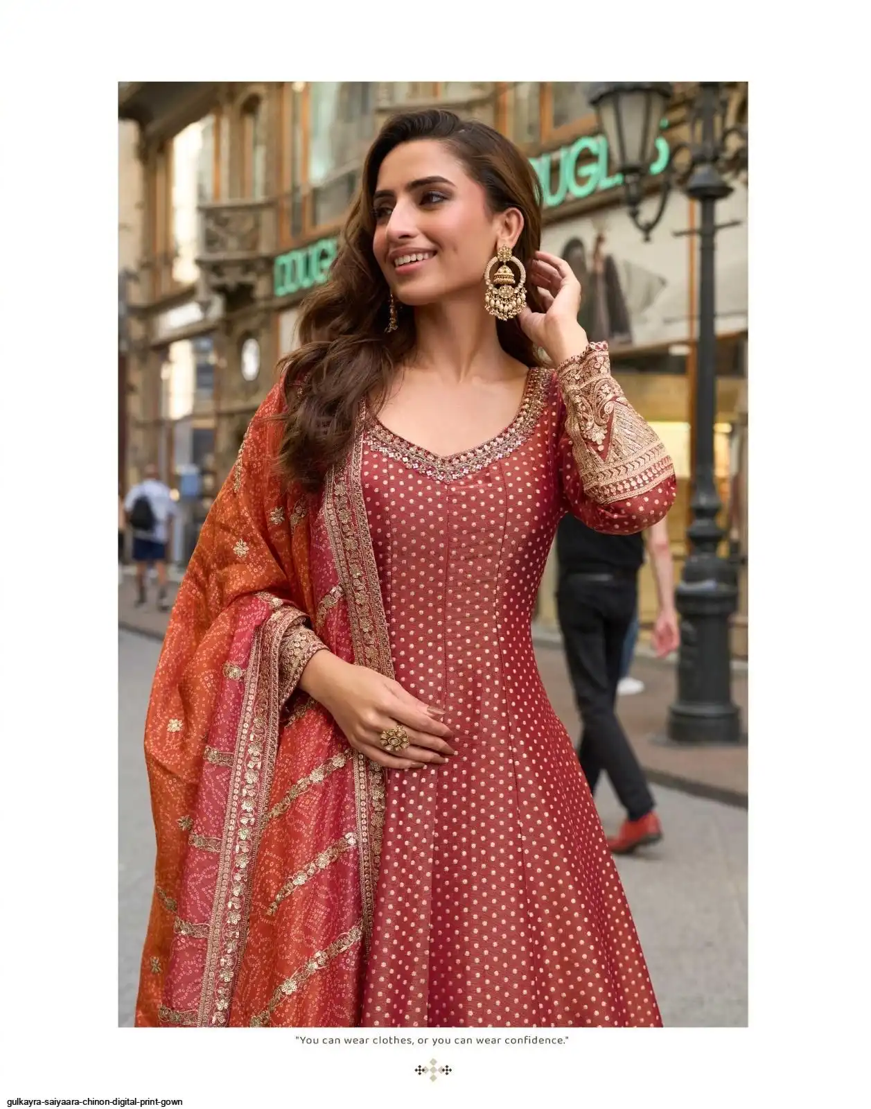 GULKAYRA SAIYAARA CHINON DIGITAL PRINT GOWN 10109