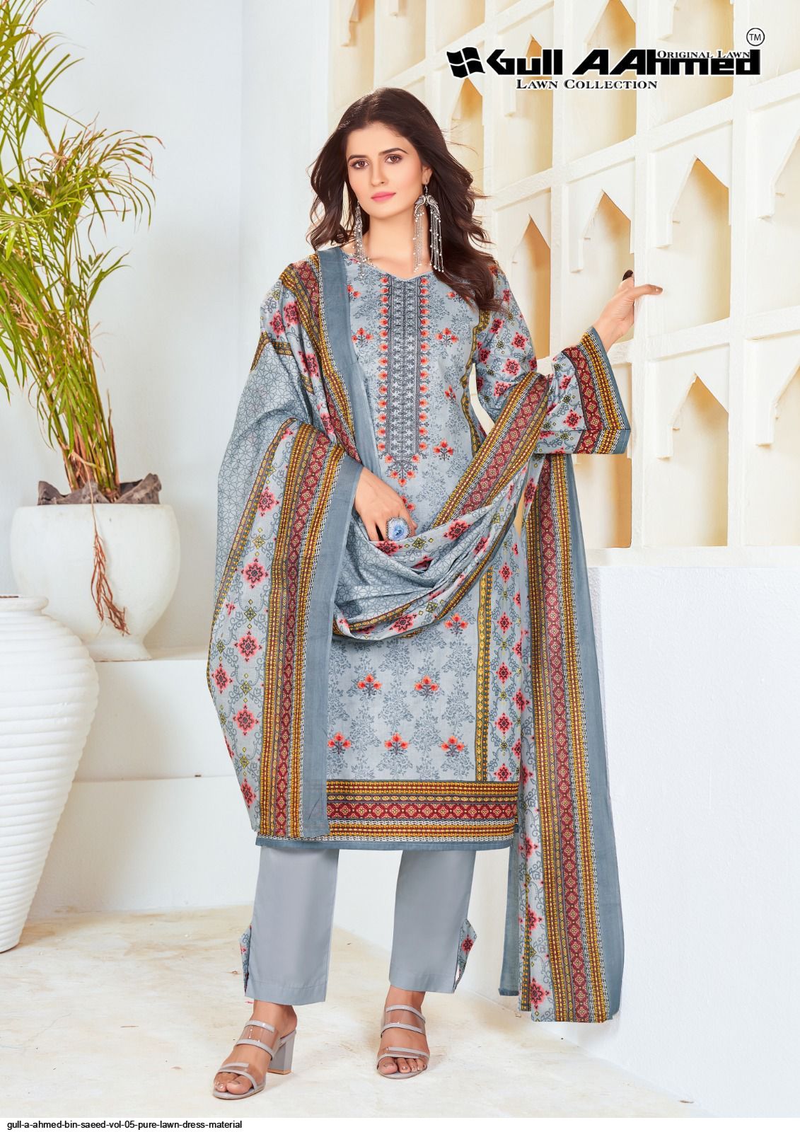 white christmas dresses Bin Saeed Ready Made Embroidered Lawn Dress