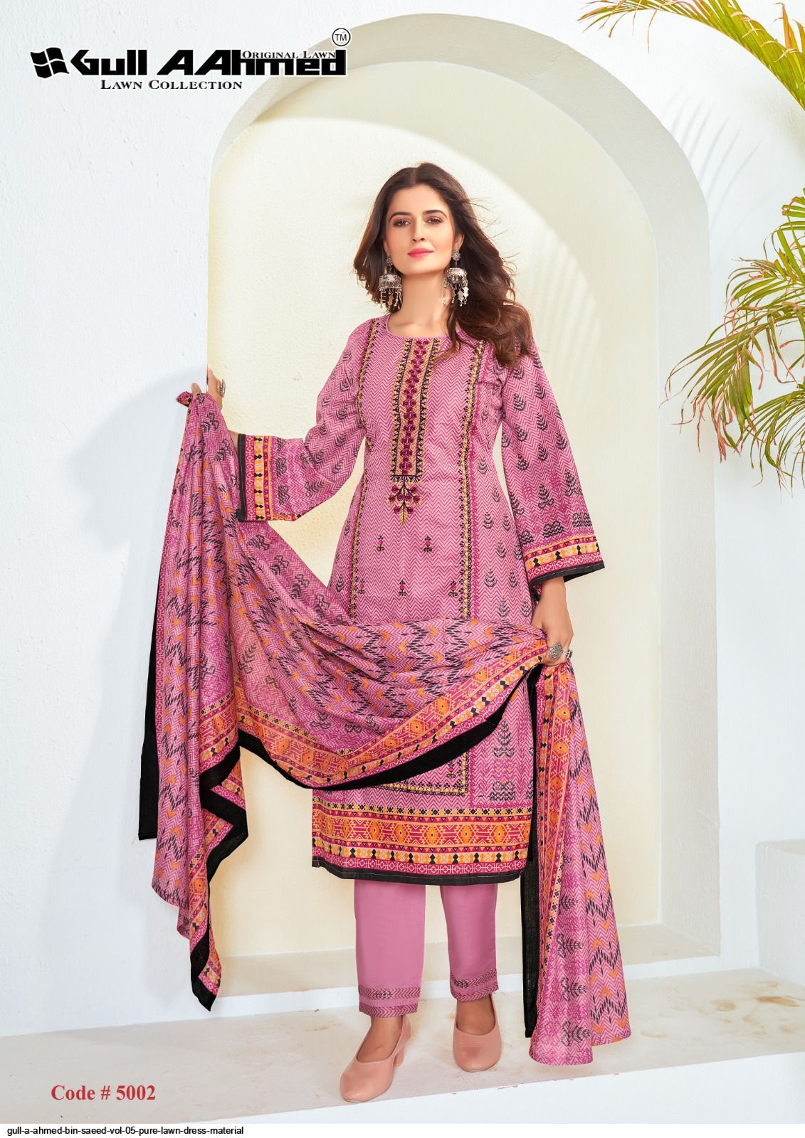 white christmas dresses Bin Saeed Ready Made Embroidered Lawn Dress main image 1