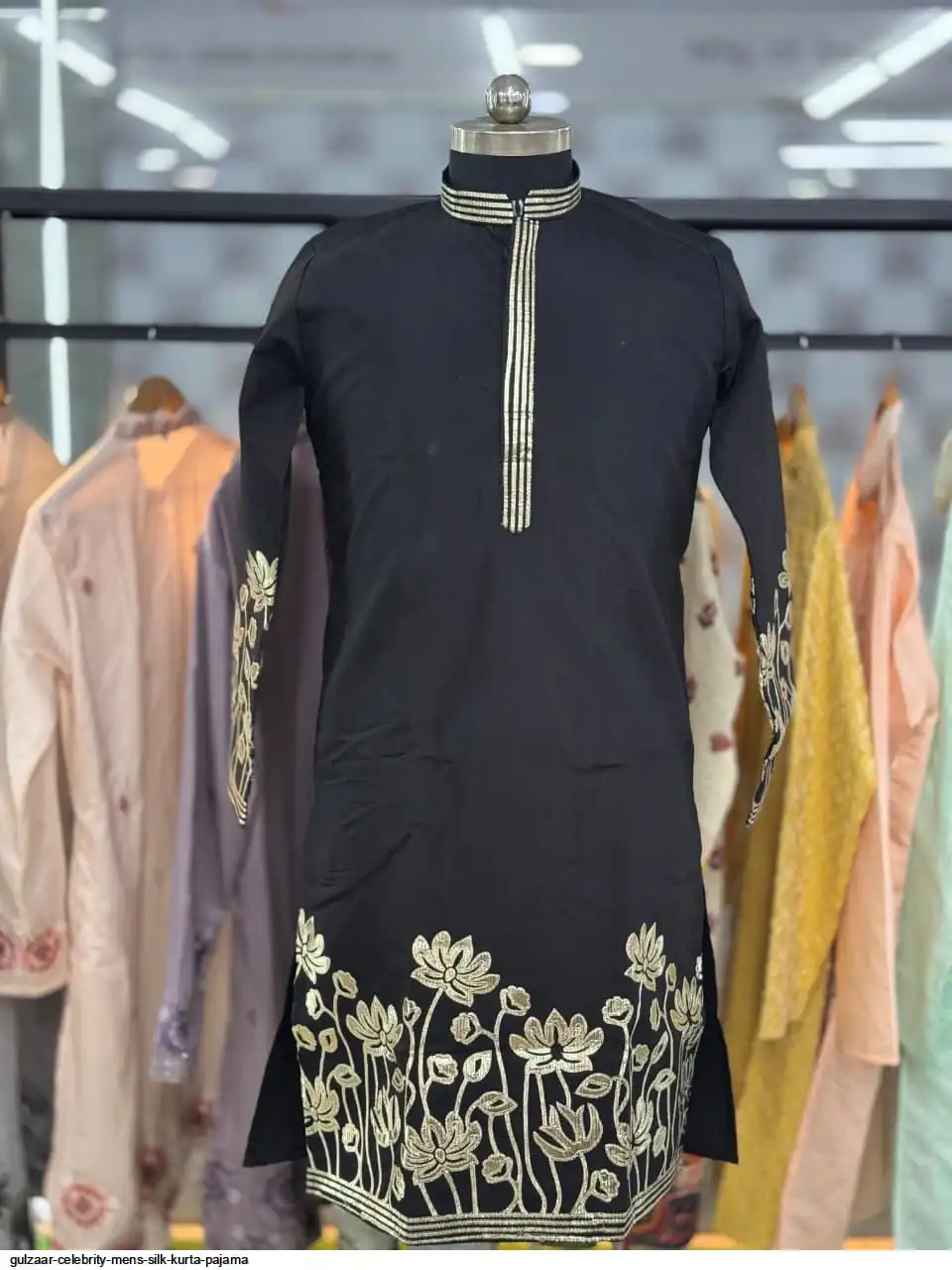 GULZAAR CELEBRITY MENS SILK KURTA PAJAMA C