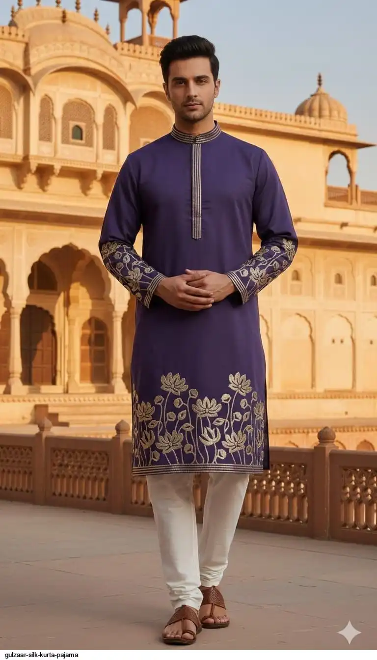 GULZAAR SILK KURTA PAJAMA D