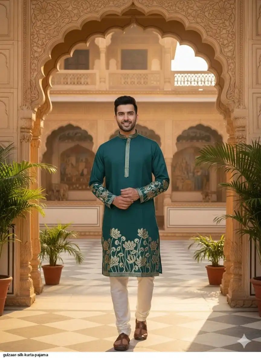 GULZAAR SILK KURTA PAJAMA C