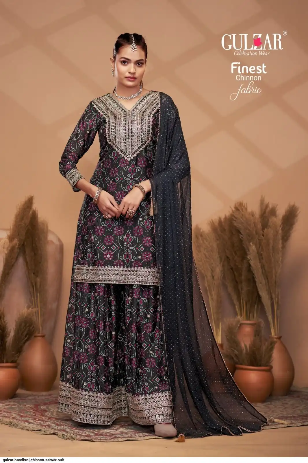 GULZAR BANDHREJ CHINNON SALWAR SUIT 2153