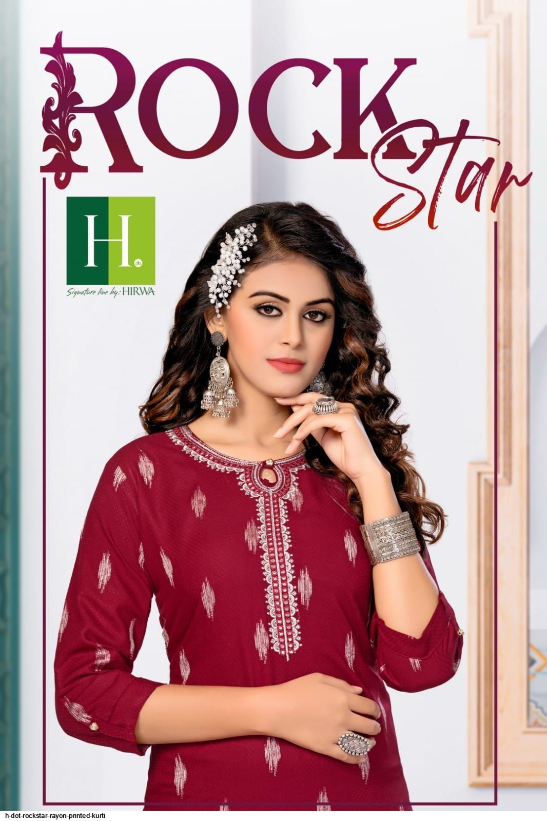 H DOT ROCKSTAR RAYON PRINTED KURTI
