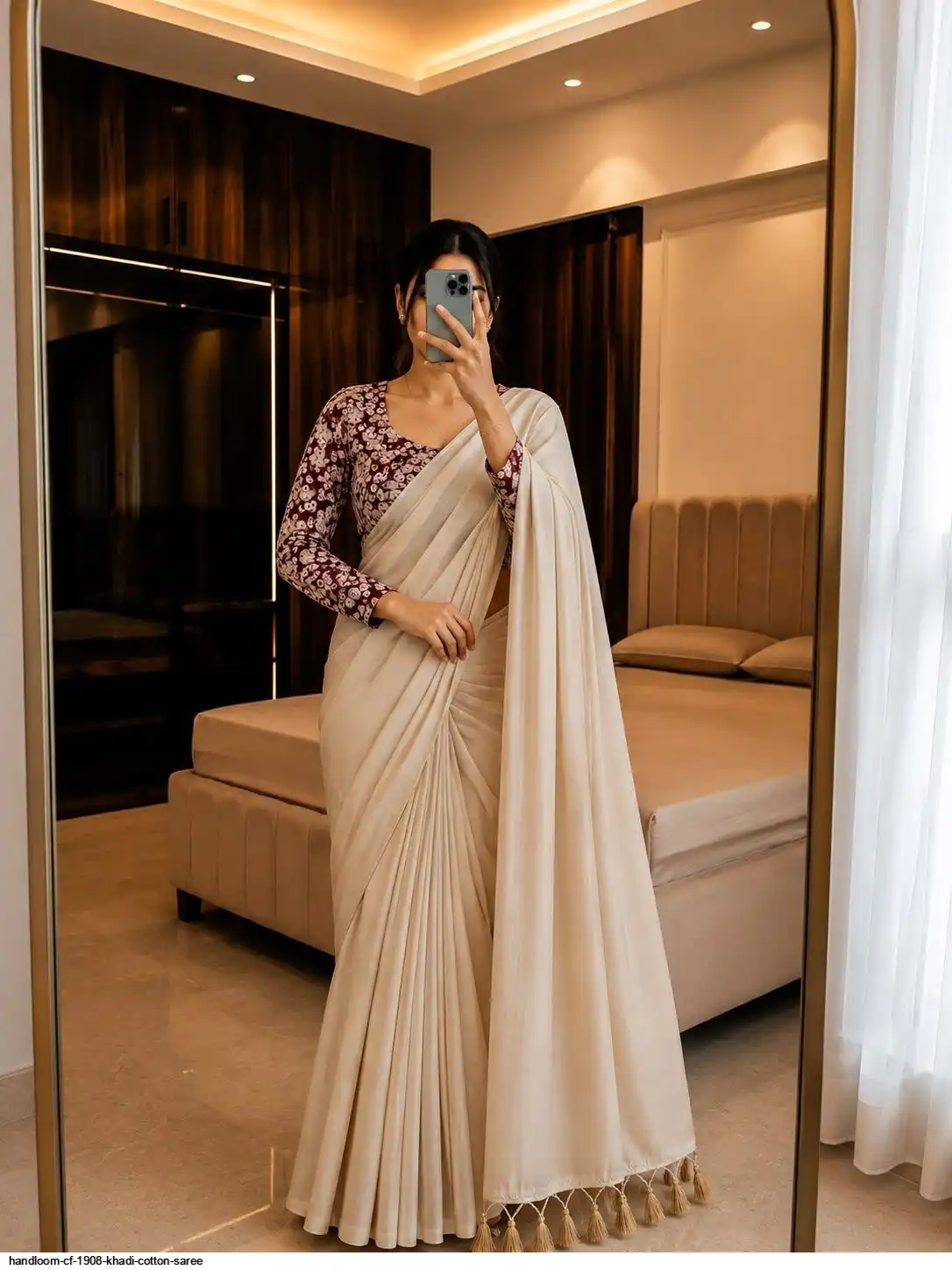 HANDLOOM CF 1908 KHADI COTTON SAREE 4