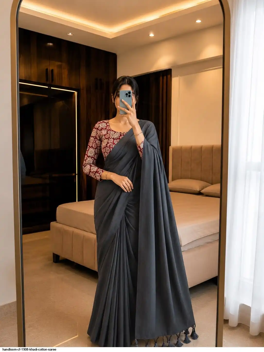 HANDLOOM CF 1908 KHADI COTTON SAREE 8