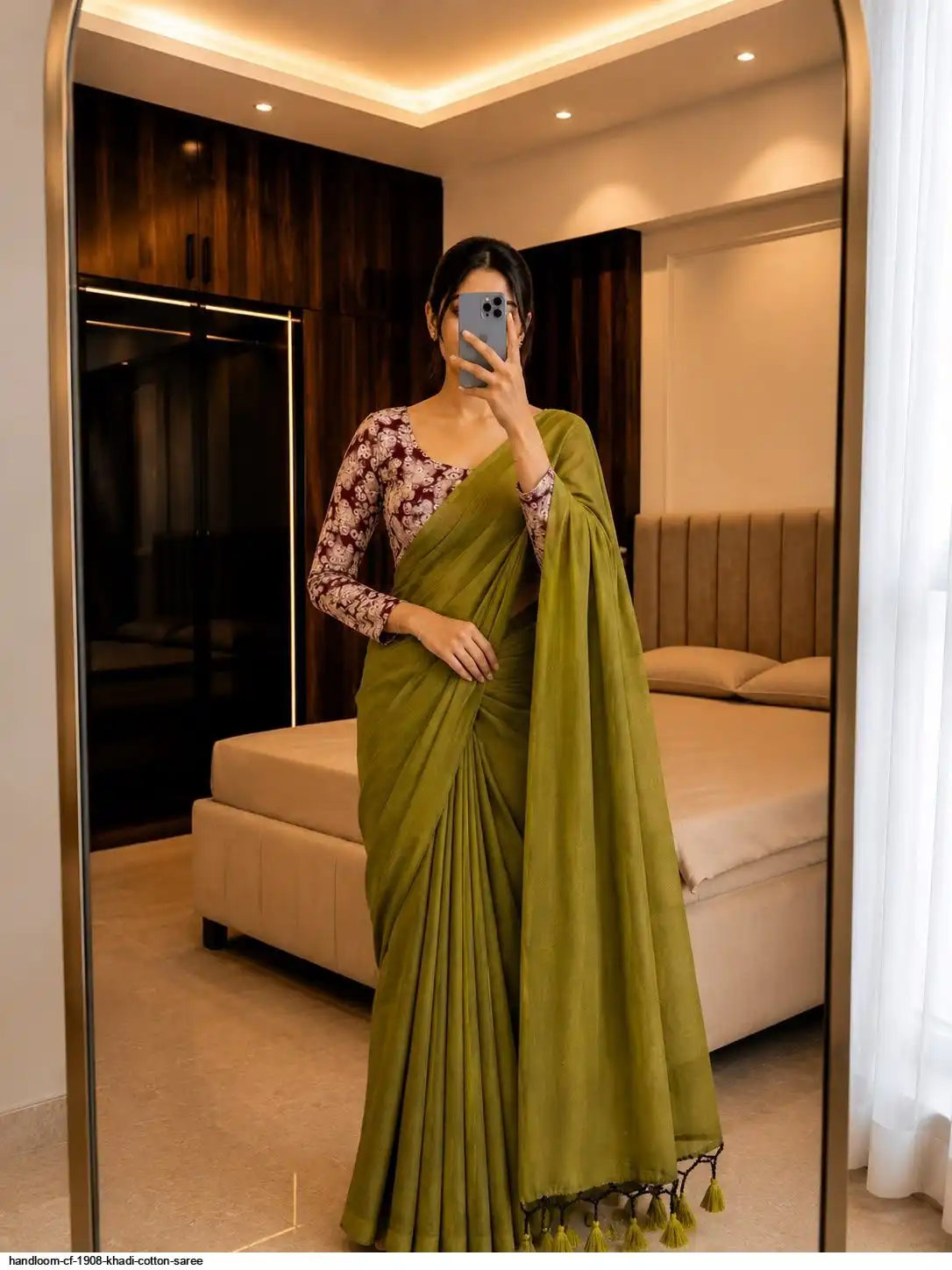 HANDLOOM CF 1908 KHADI COTTON SAREE 7