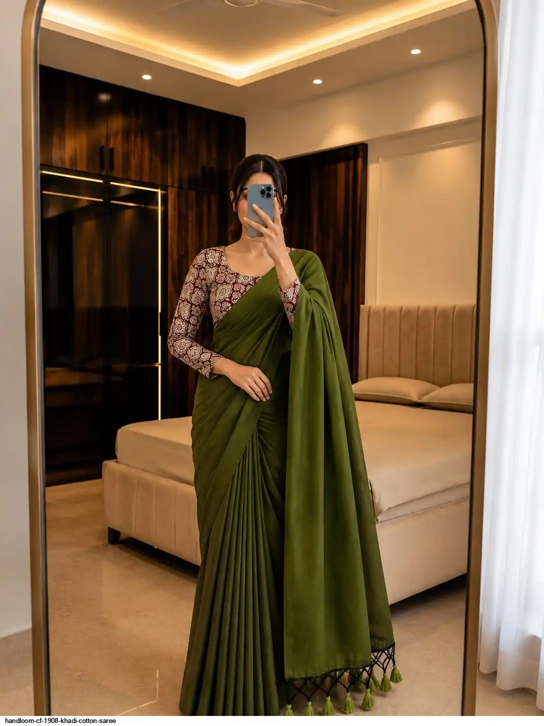 HANDLOOM CF 1908 KHADI COTTON SAREE 10