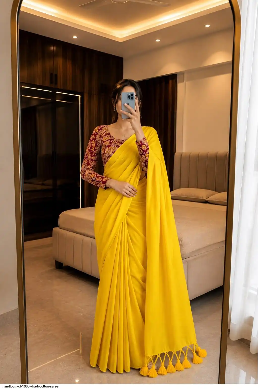 HANDLOOM CF 1908 KHADI COTTON SAREE 9