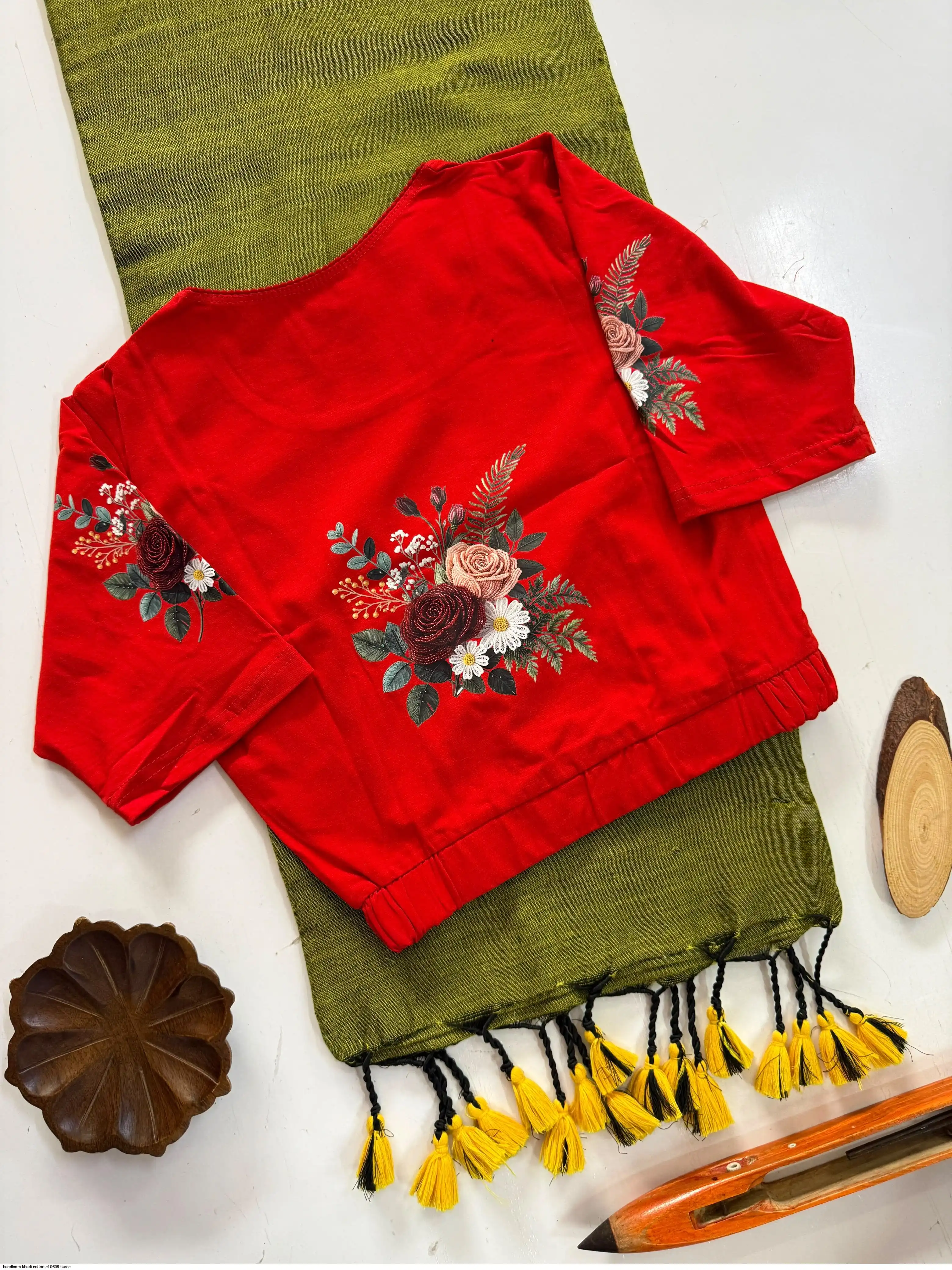 HANDLOOM KHADI COTTON CF 0608 SAREE 2