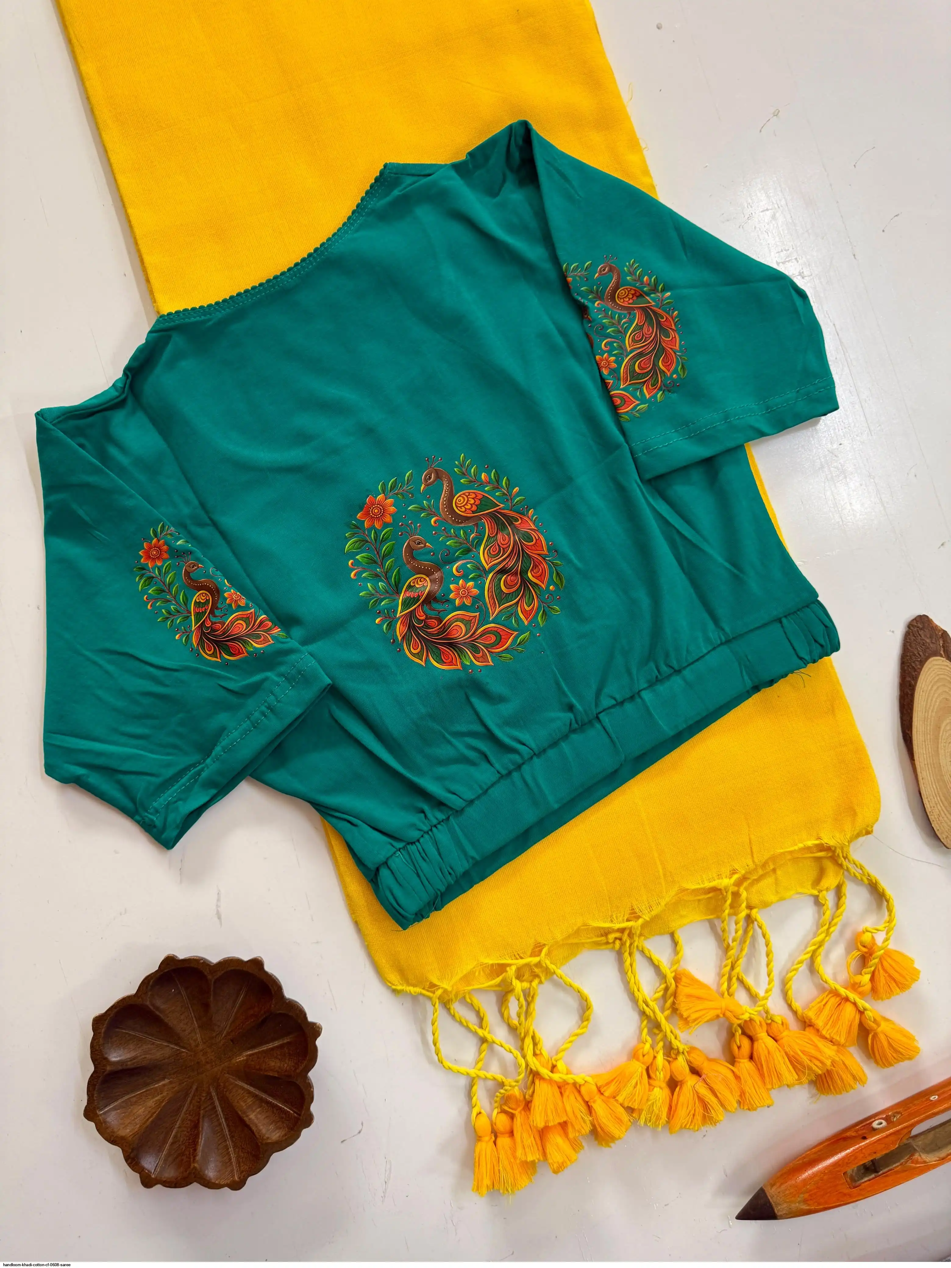 HANDLOOM KHADI COTTON CF 0608 SAREE 12