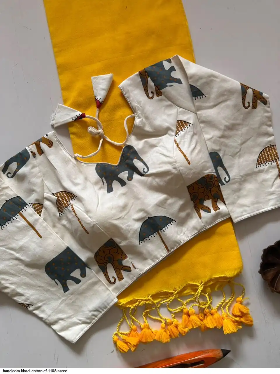 HANDLOOM KHADI COTTON CF 1108 SAREE 2