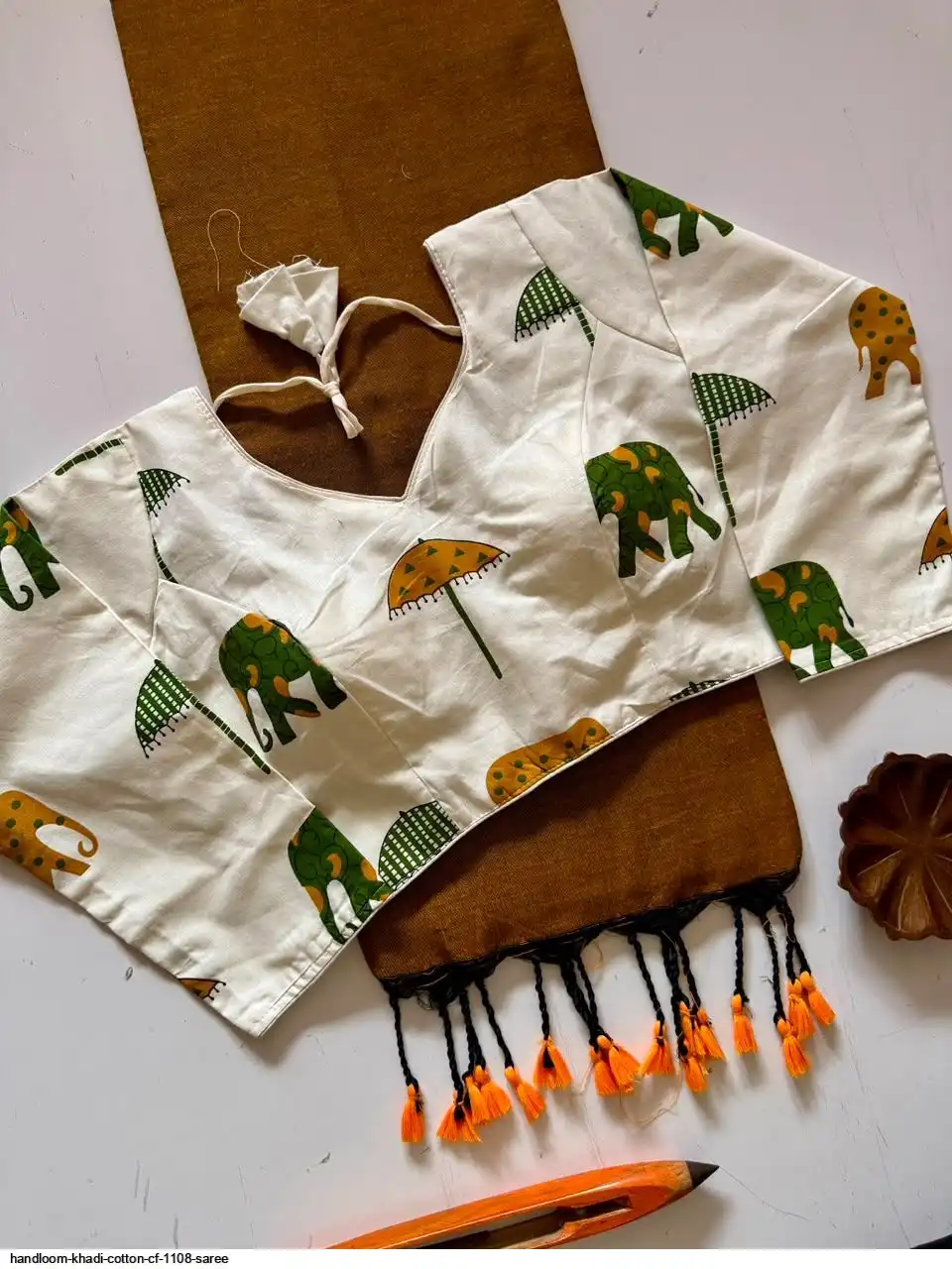 HANDLOOM KHADI COTTON CF 1108 SAREE 6