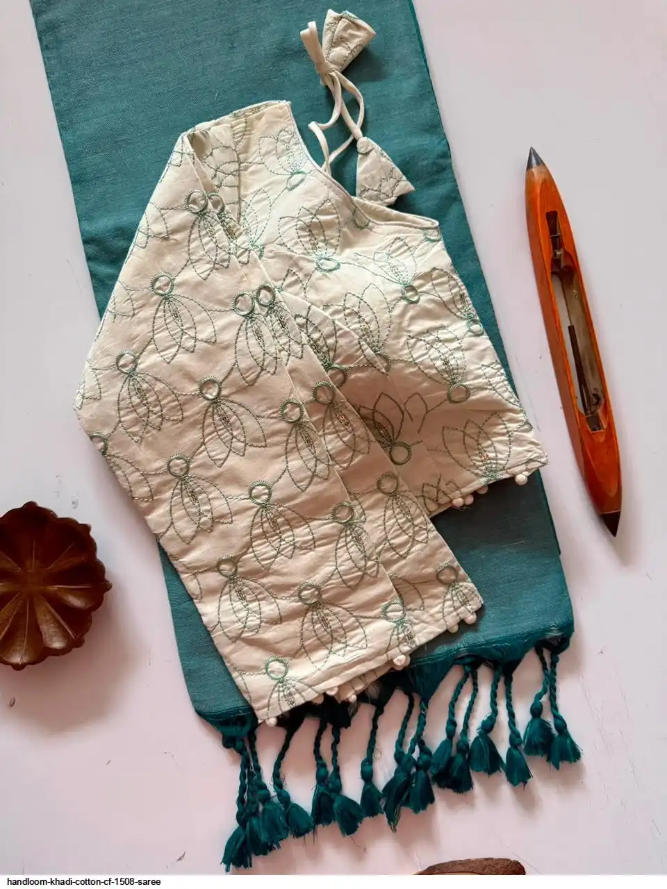 HANDLOOM KHADI COTTON CF 1508 SAREE 3