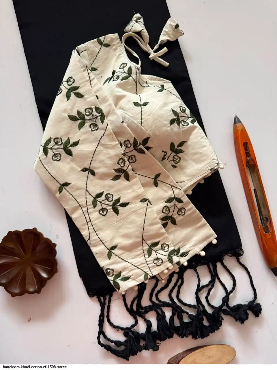 HANDLOOM KHADI COTTON CF 1508 SAREE 2
