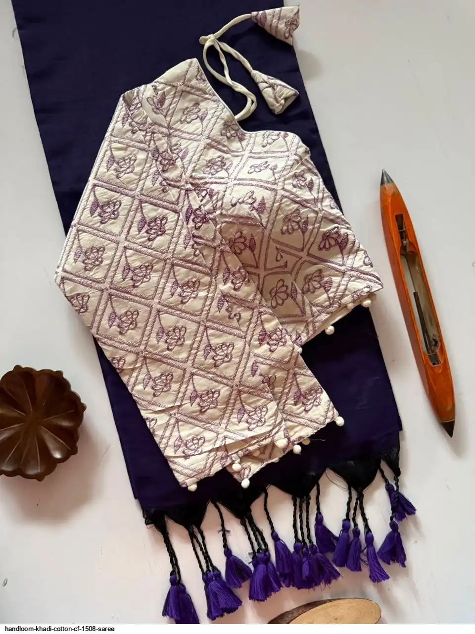 HANDLOOM KHADI COTTON CF 1508 SAREE 4