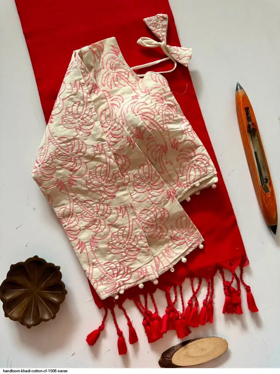 HANDLOOM KHADI COTTON CF 1508 SAREE 5