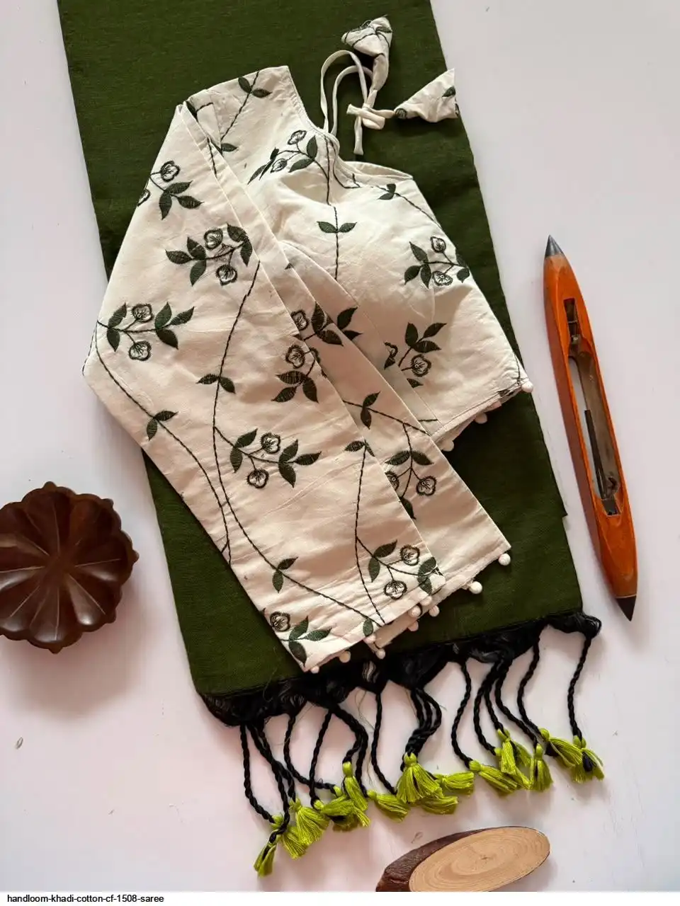 HANDLOOM KHADI COTTON CF 1508 SAREE 6