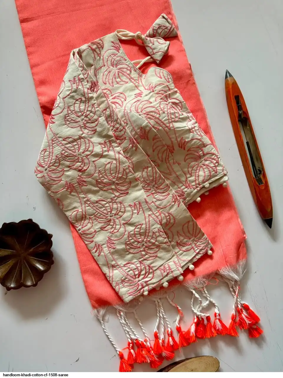 HANDLOOM KHADI COTTON CF 1508 SAREE 8