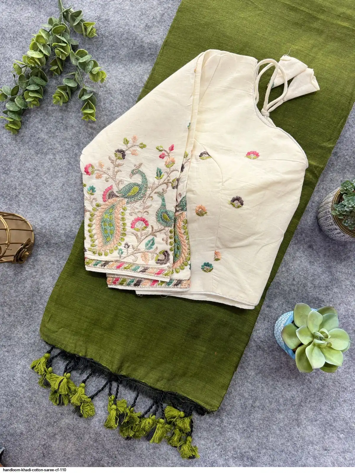 HANDLOOM KHADI COTTON SAREE CF 110 3