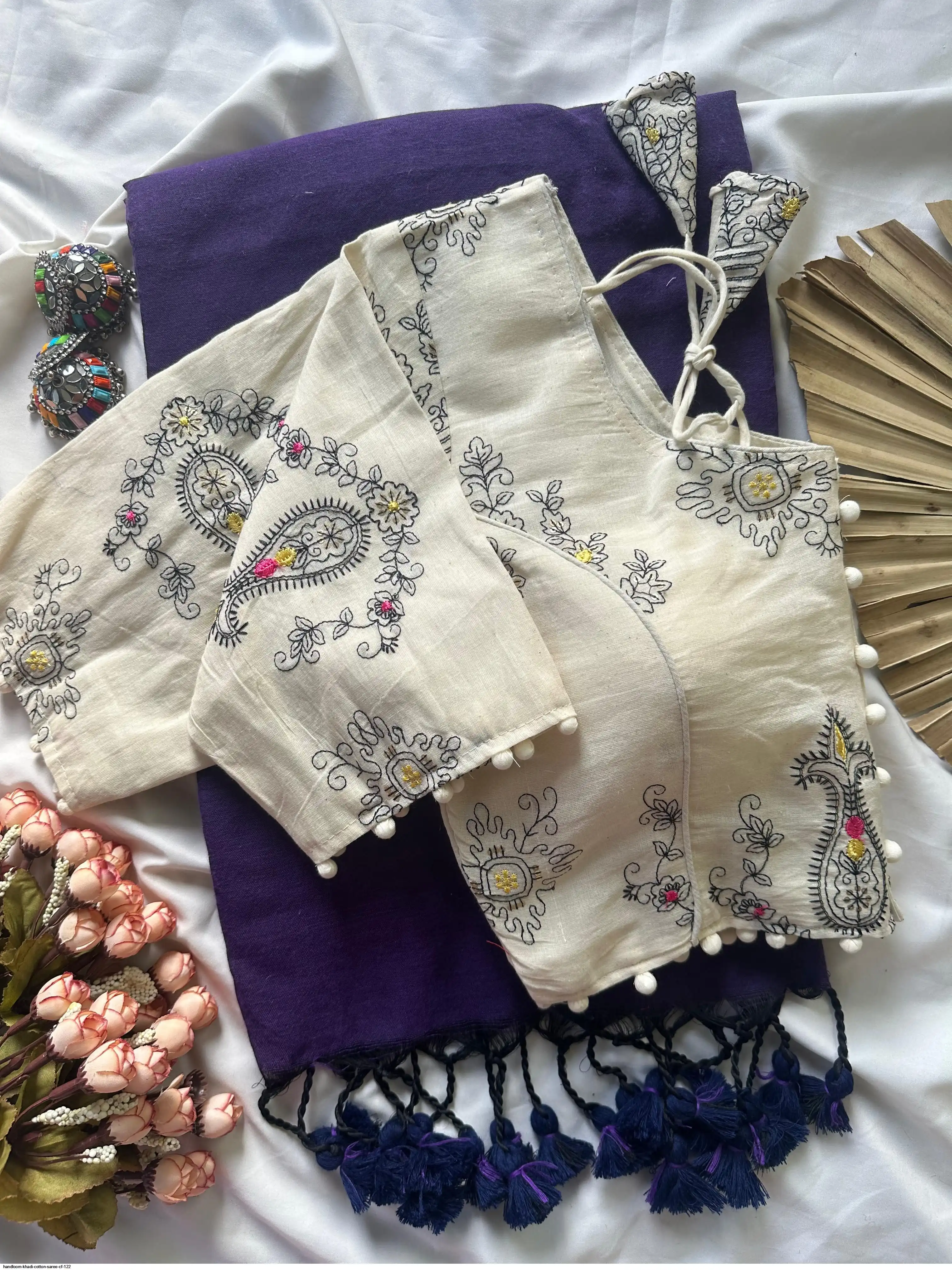 HANDLOOM KHADI COTTON SAREE CF 122 C