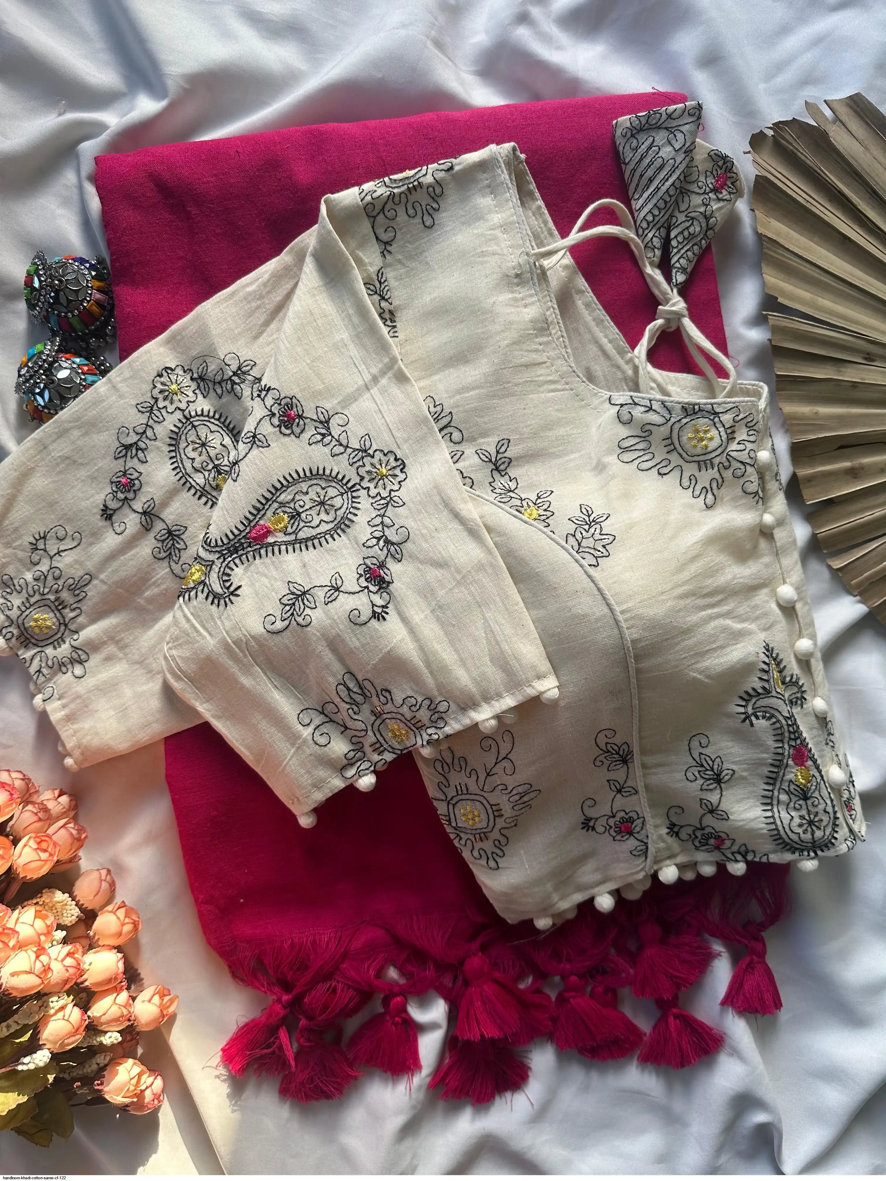 HANDLOOM KHADI COTTON SAREE CF 122 E