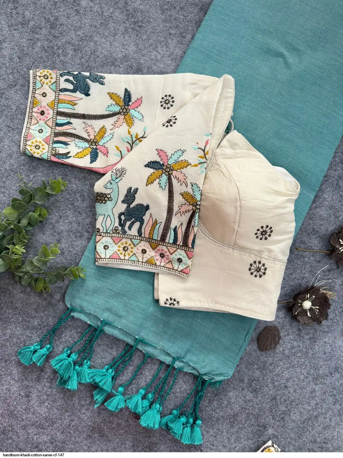 HANDLOOM KHADI COTTON SAREE CF 147 F