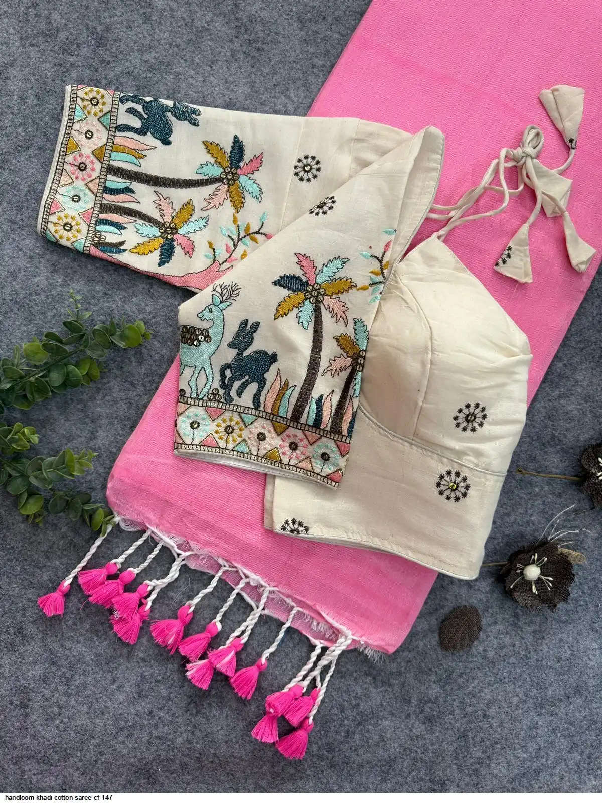 HANDLOOM KHADI COTTON SAREE CF 147 G