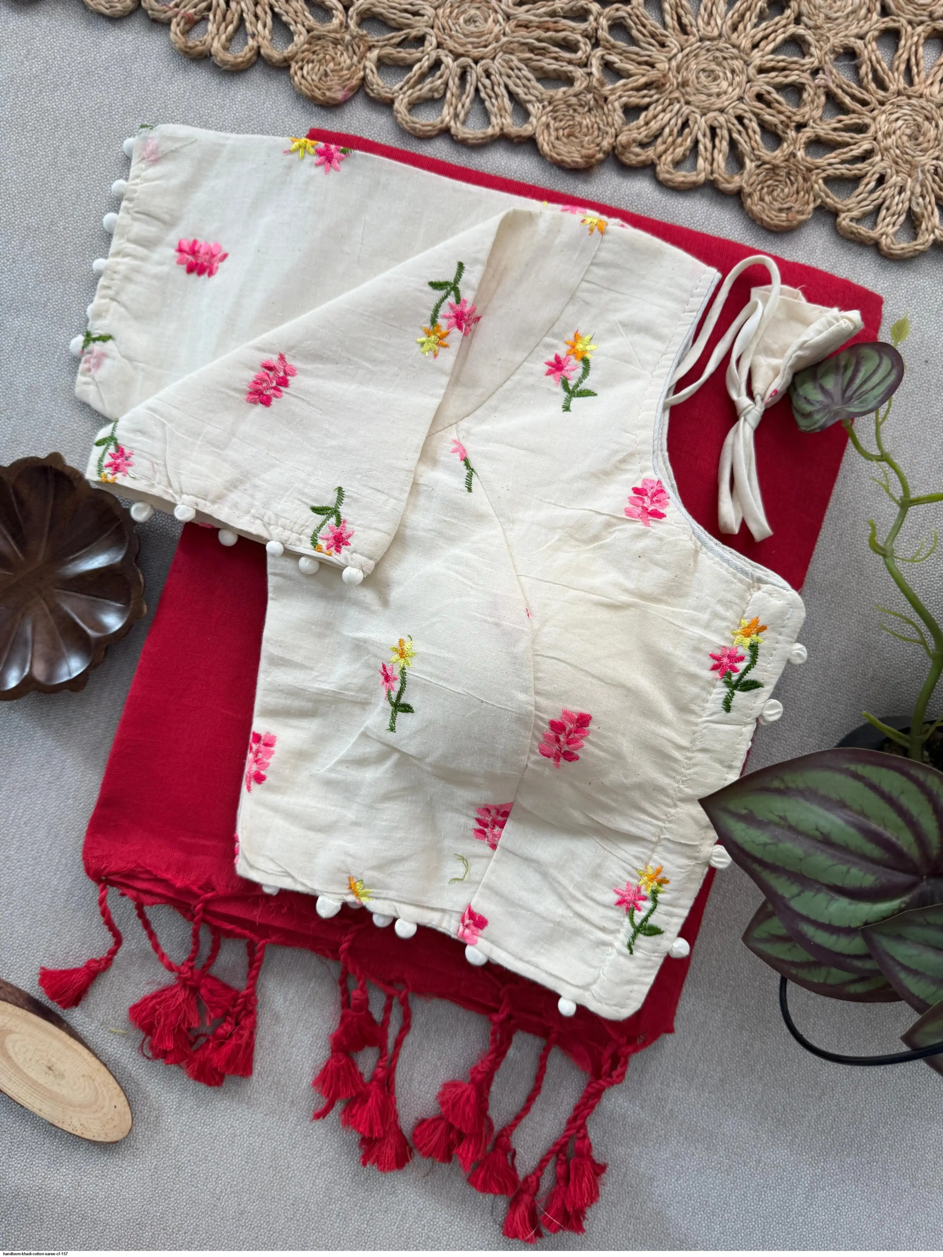HANDLOOM KHADI COTTON SAREE CF 157 B