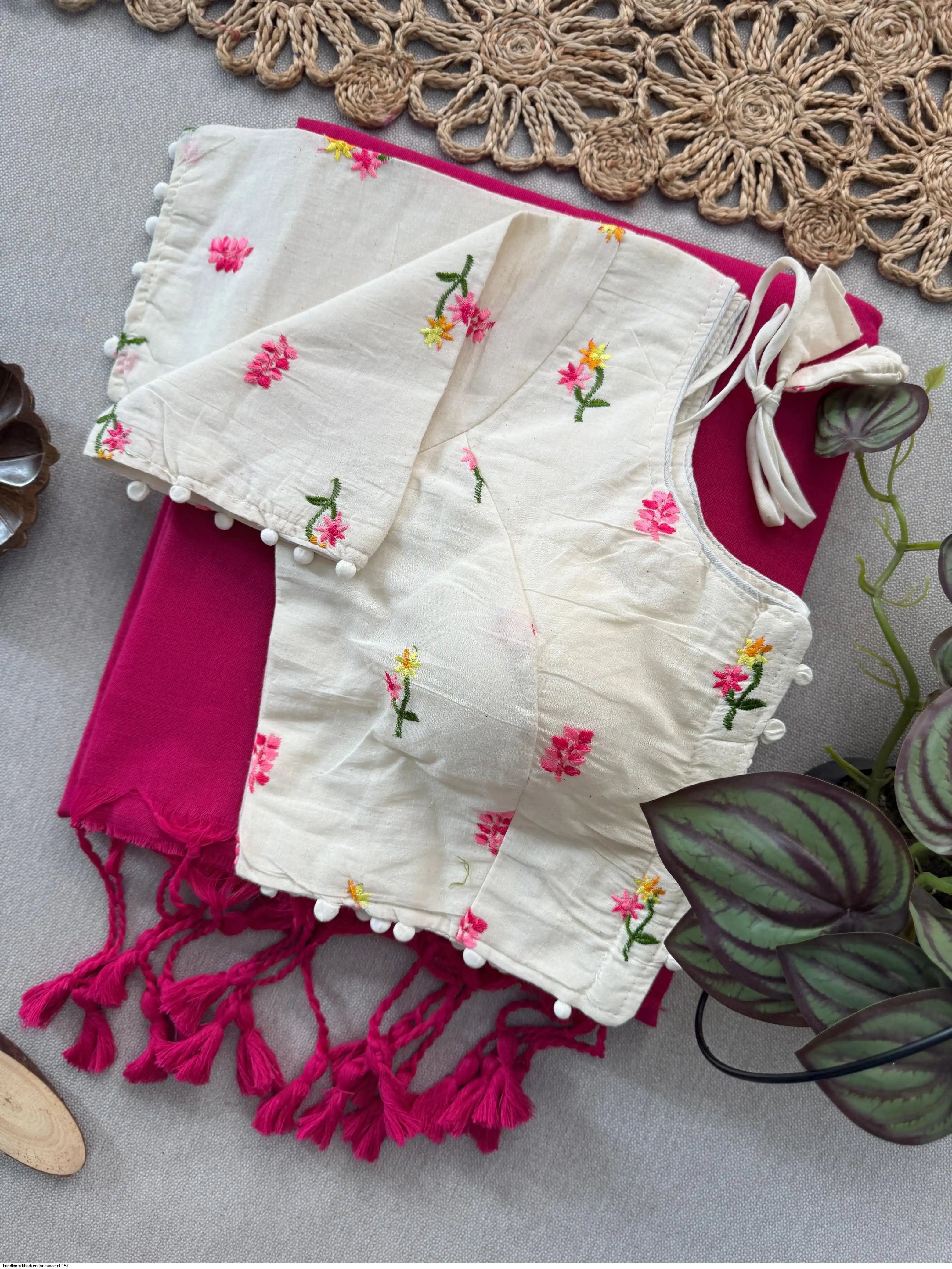 HANDLOOM KHADI COTTON SAREE CF 157 D