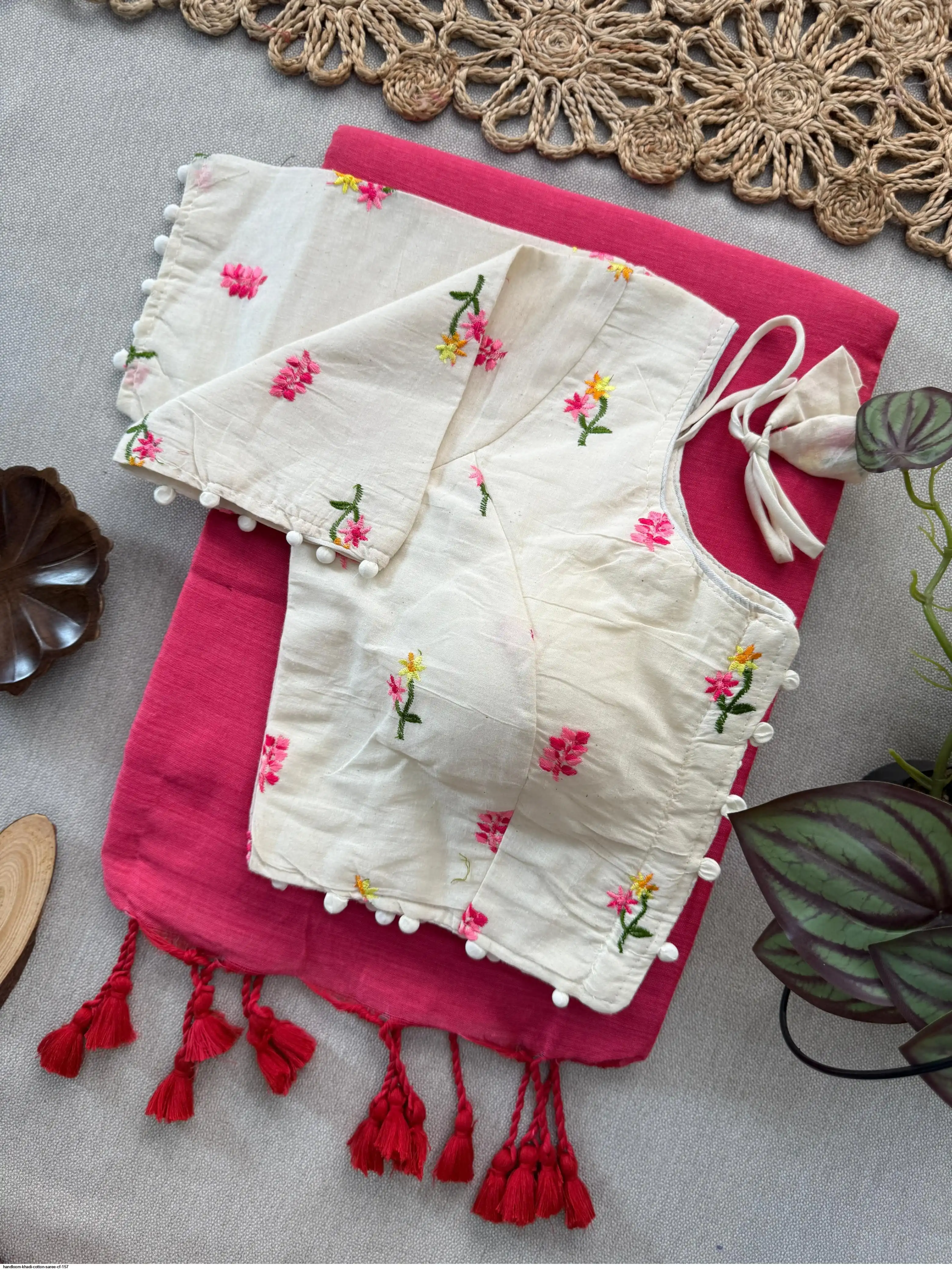 HANDLOOM KHADI COTTON SAREE CF 157 G