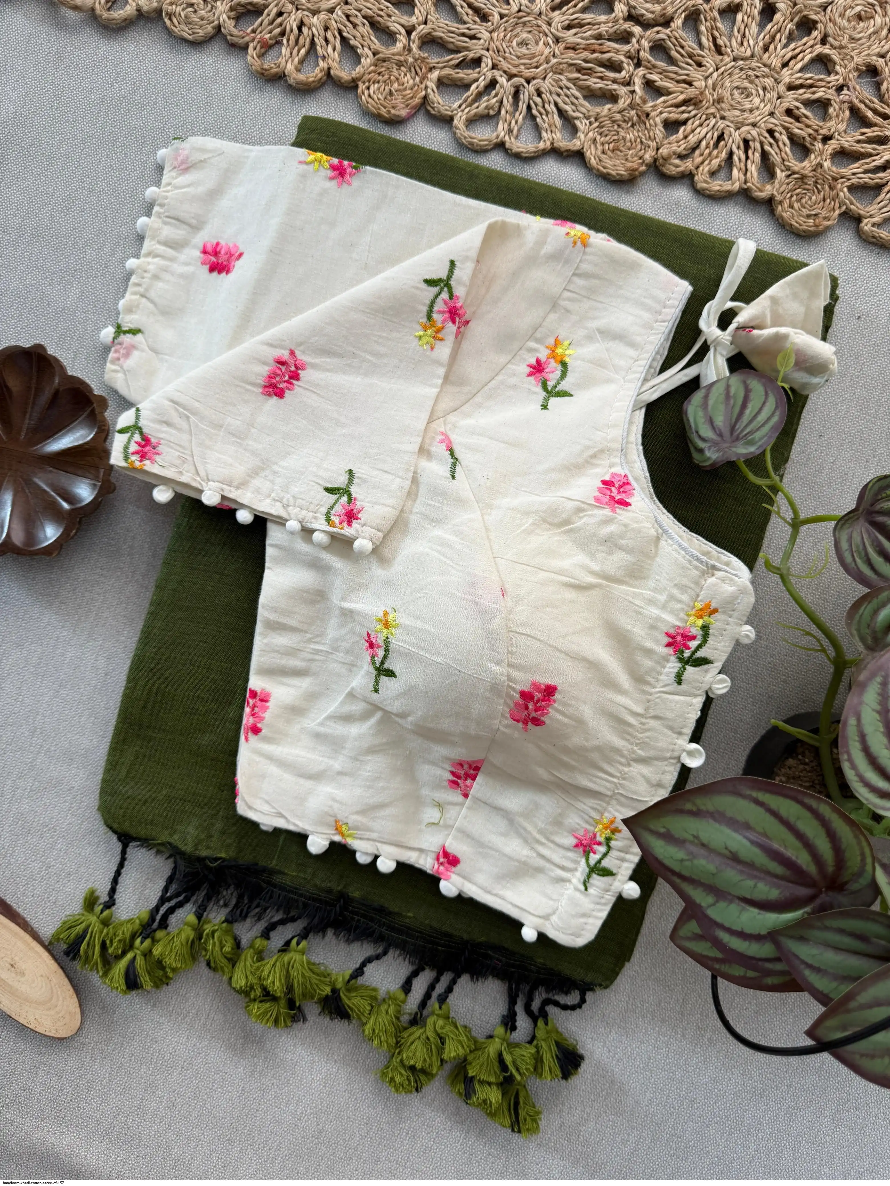HANDLOOM KHADI COTTON SAREE CF 157 F