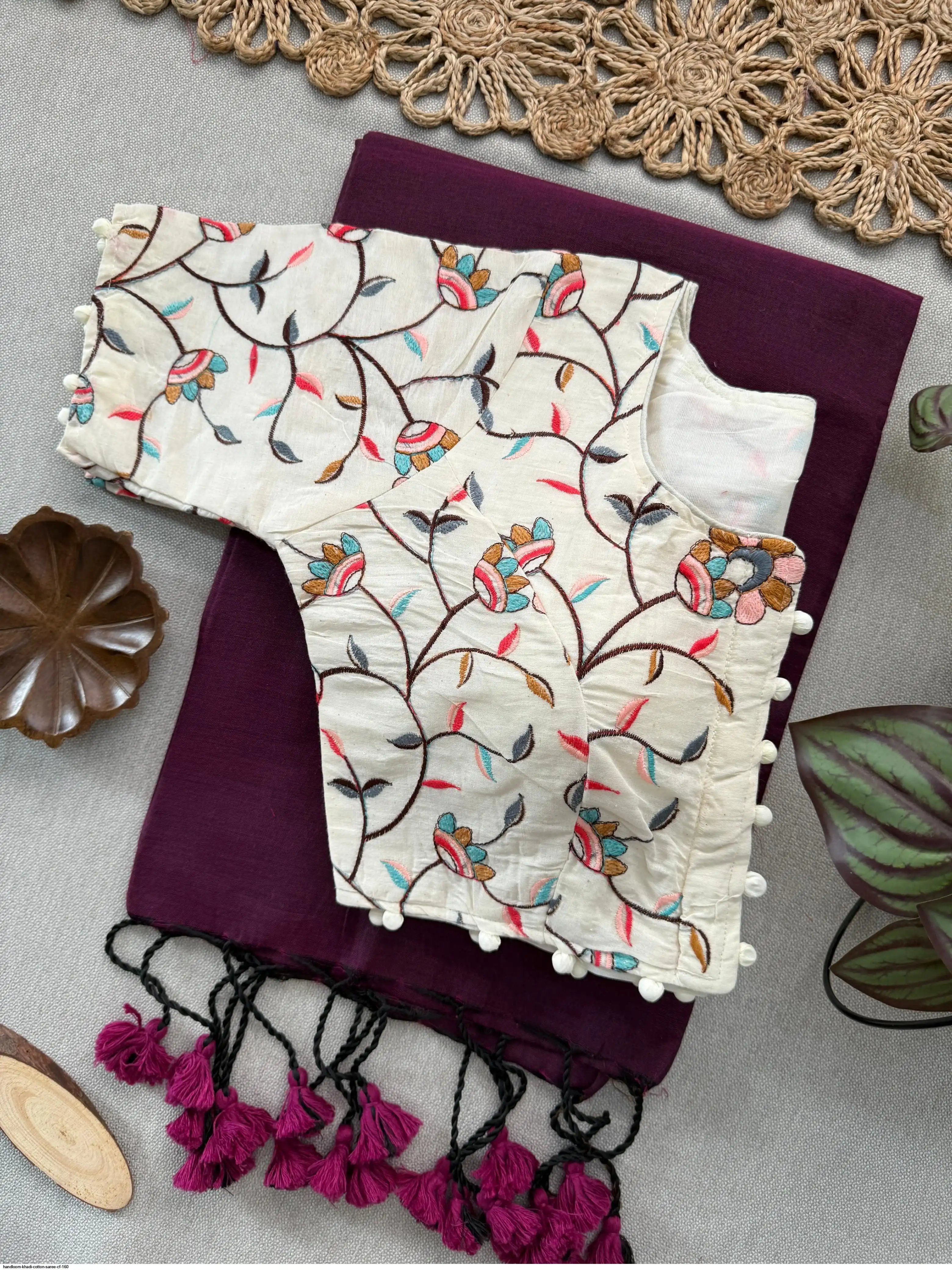 HANDLOOM KHADI COTTON SAREE CF 160 6