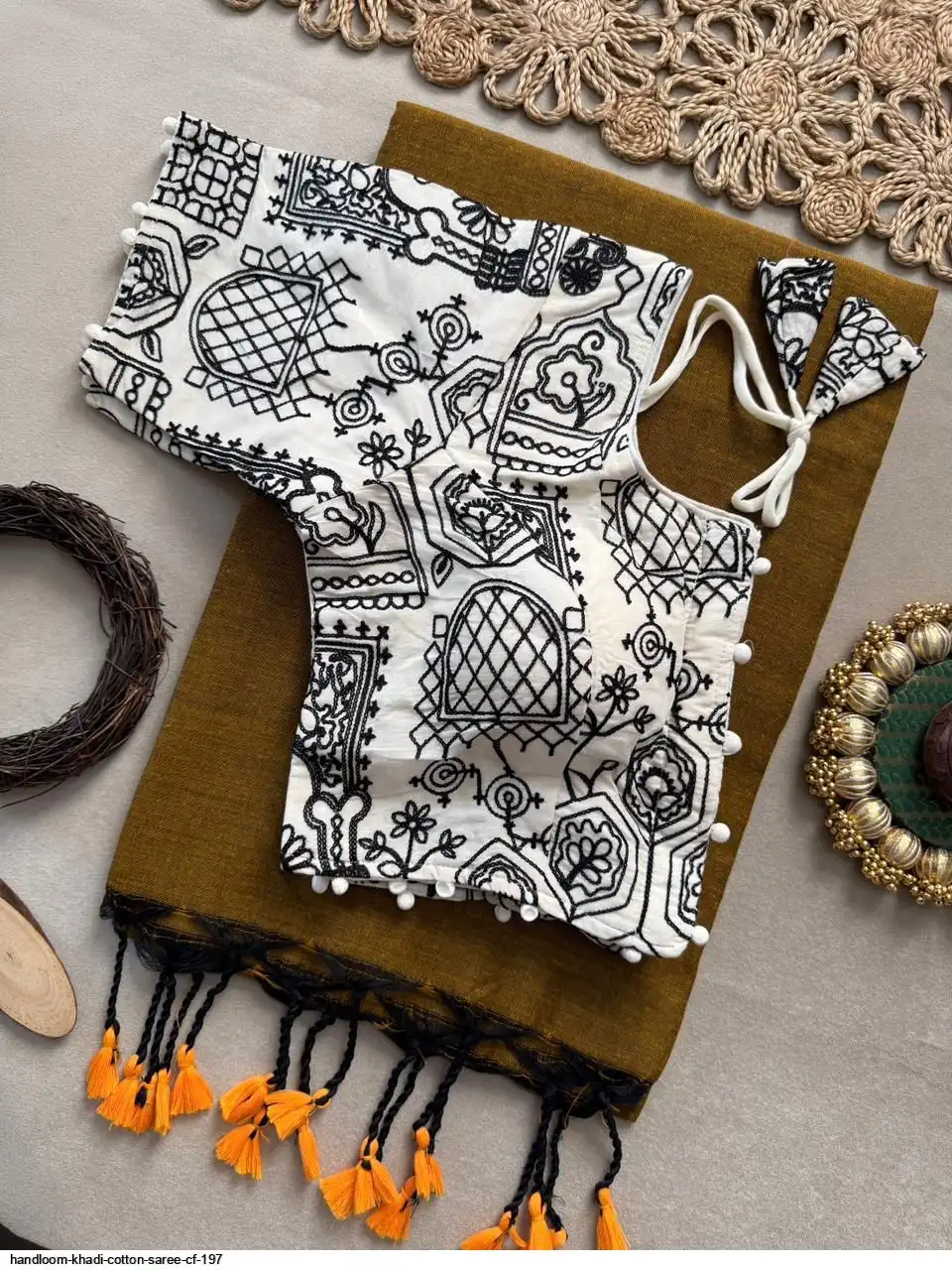 HANDLOOM KHADI COTTON SAREE CF 197 D