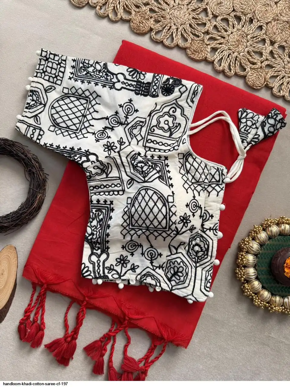 HANDLOOM KHADI COTTON SAREE CF 197 F