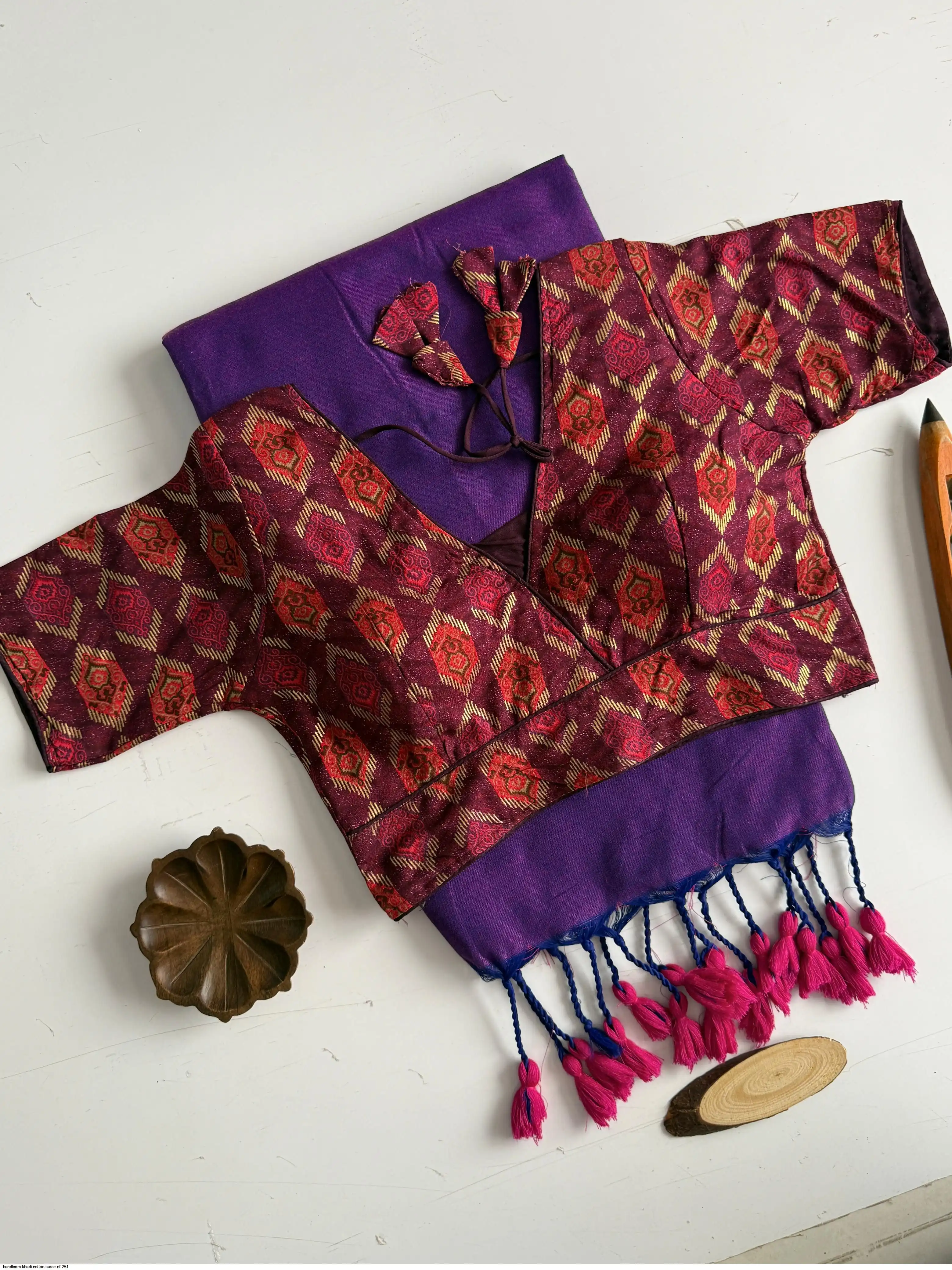 HANDLOOM KHADI COTTON SAREE CF 251 F