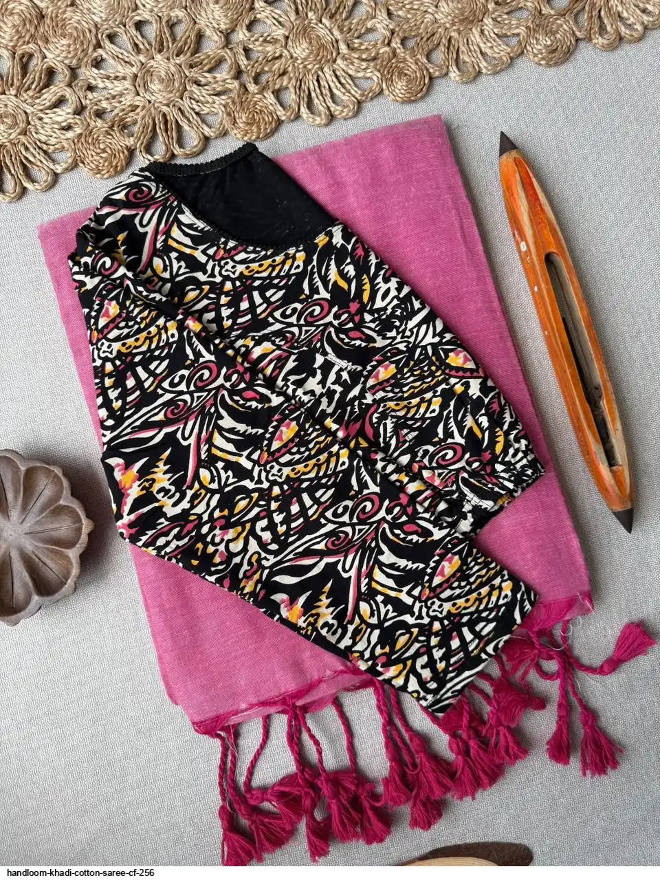 HANDLOOM KHADI COTTON SAREE CF 256 B
