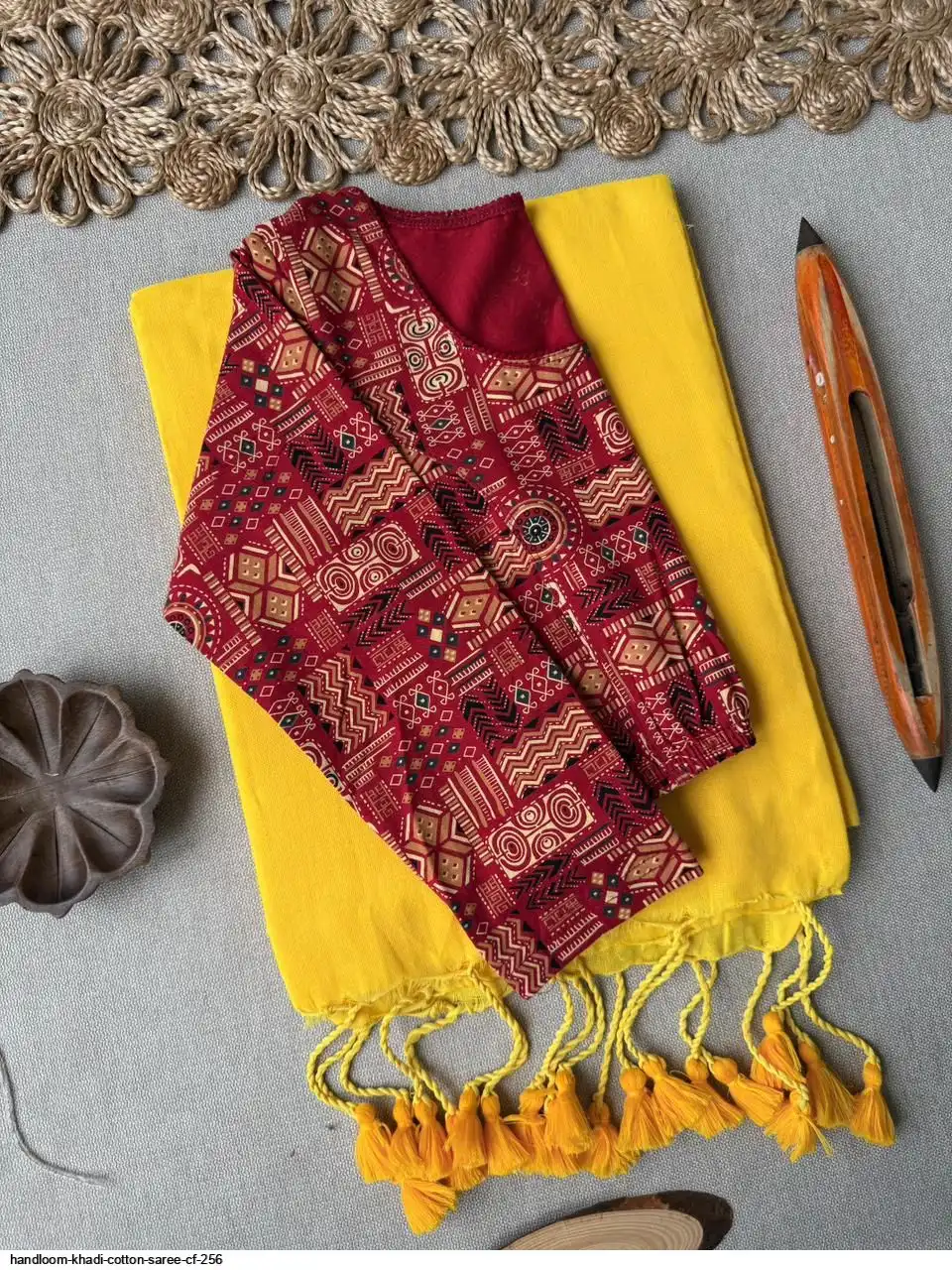 HANDLOOM KHADI COTTON SAREE CF 256 T