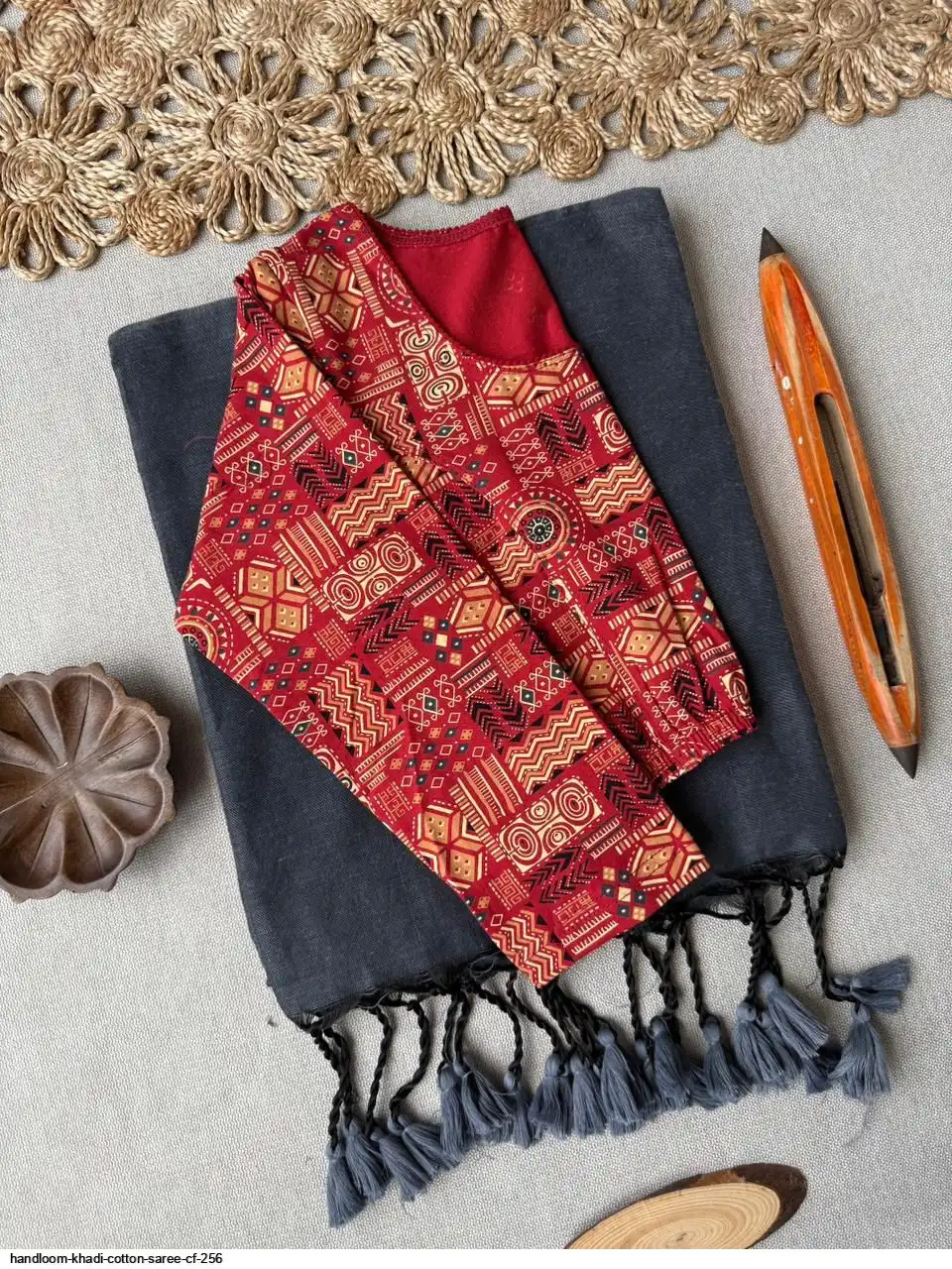 HANDLOOM KHADI COTTON SAREE CF 256 S