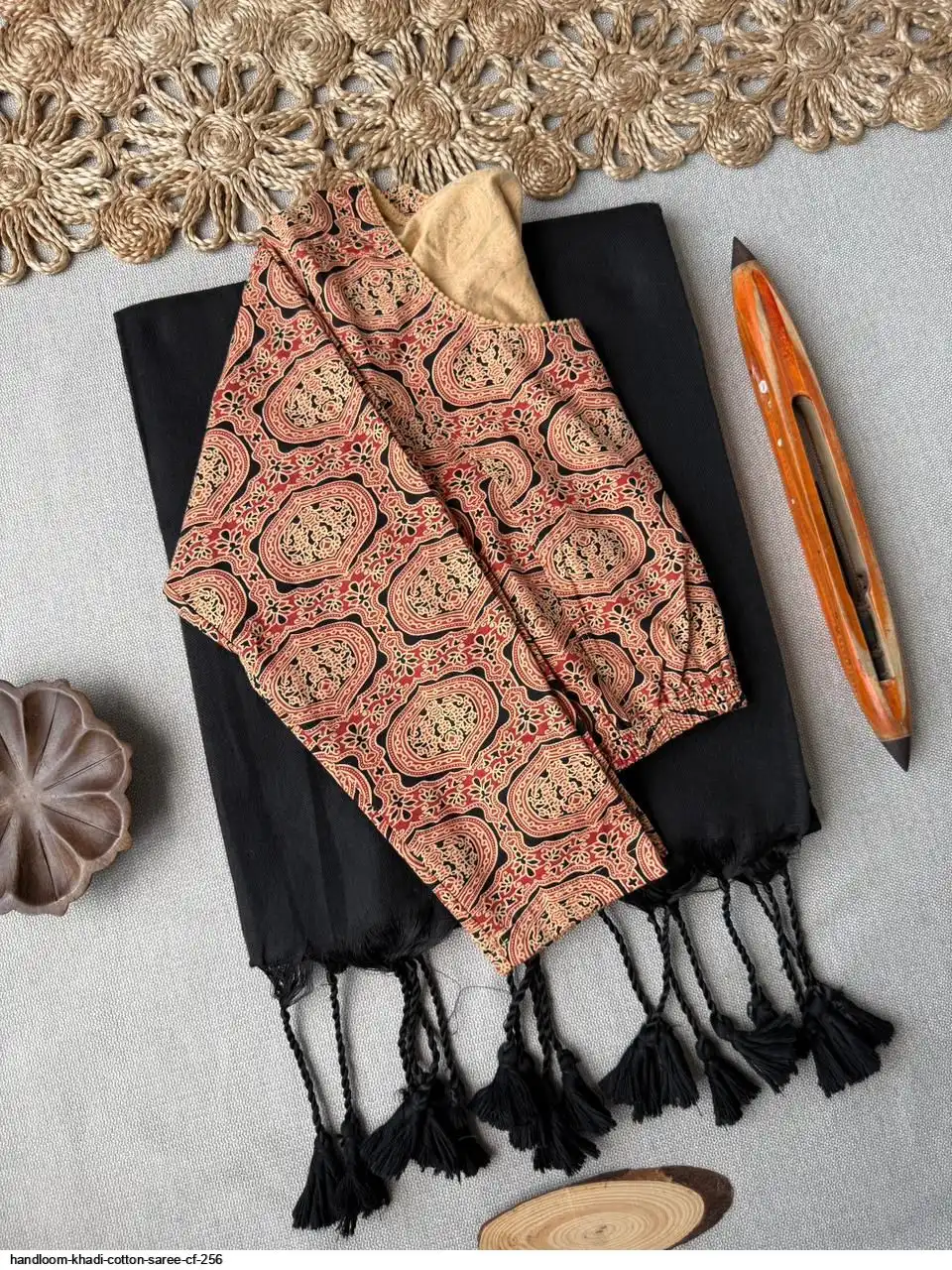 HANDLOOM KHADI COTTON SAREE CF 256 V