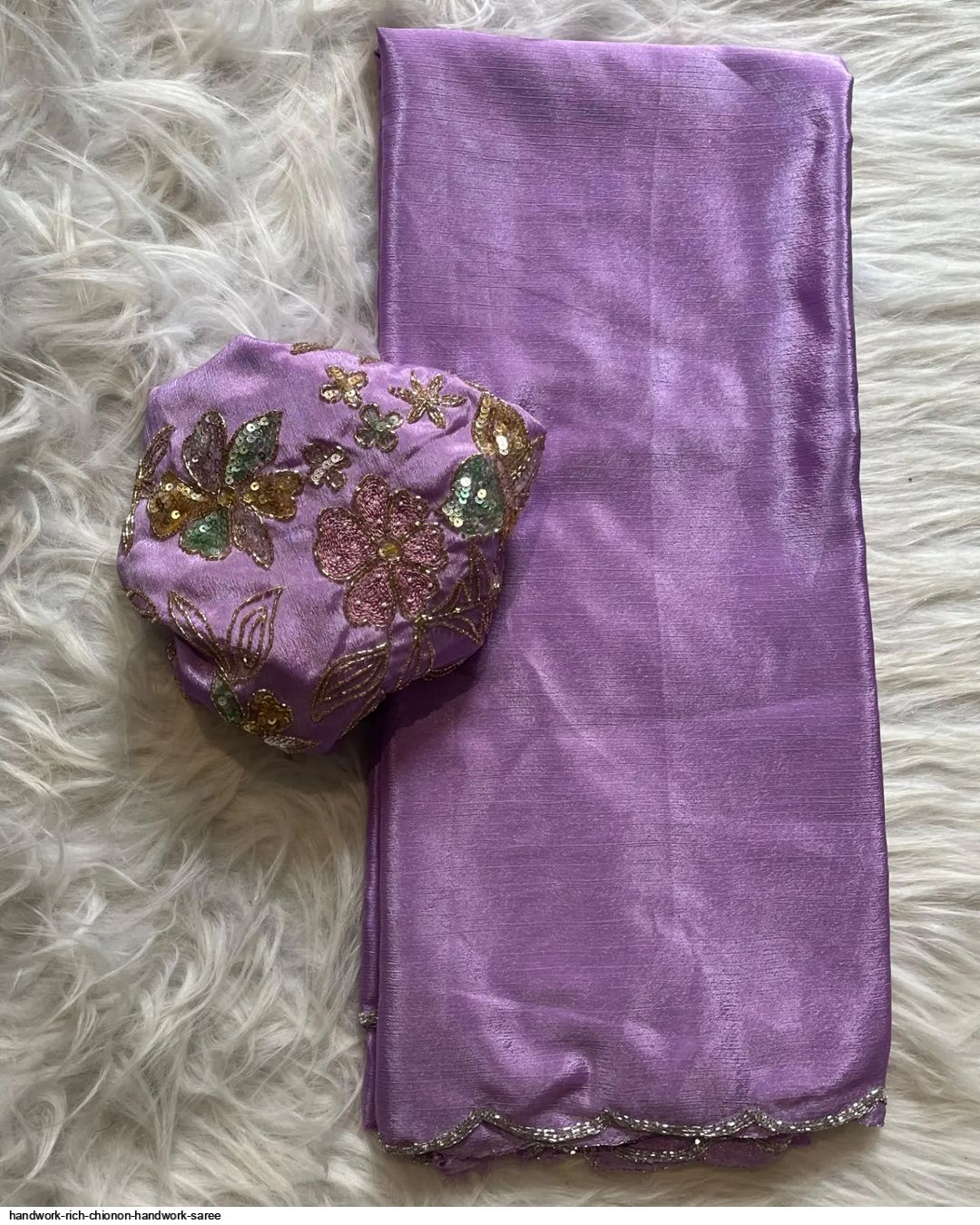 HANDWORK RICH CHIONON HANDWORK SAREE