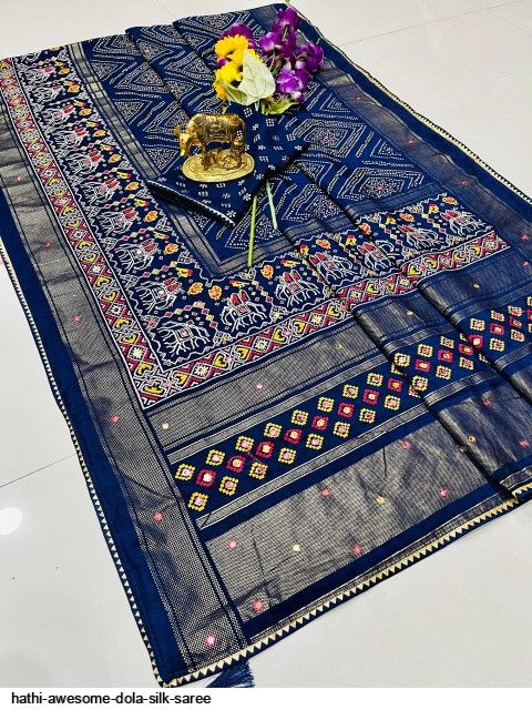 HATHI AWESOME DOLA SILK SAREE E
