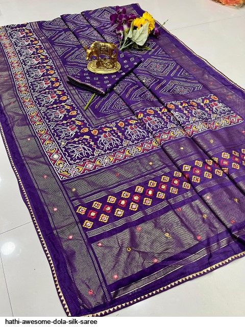 HATHI AWESOME DOLA SILK SAREE D