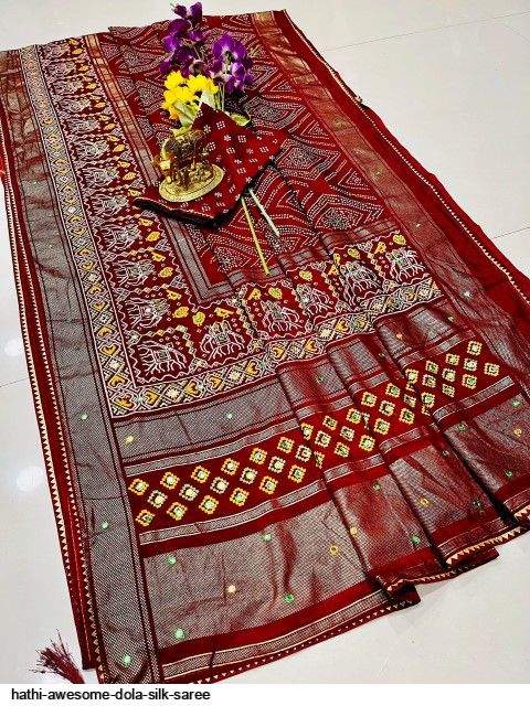 HATHI AWESOME DOLA SILK SAREE C